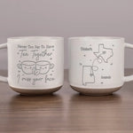 Custom Name Long Distance Couple Gifts - Personalized Pottery Mug