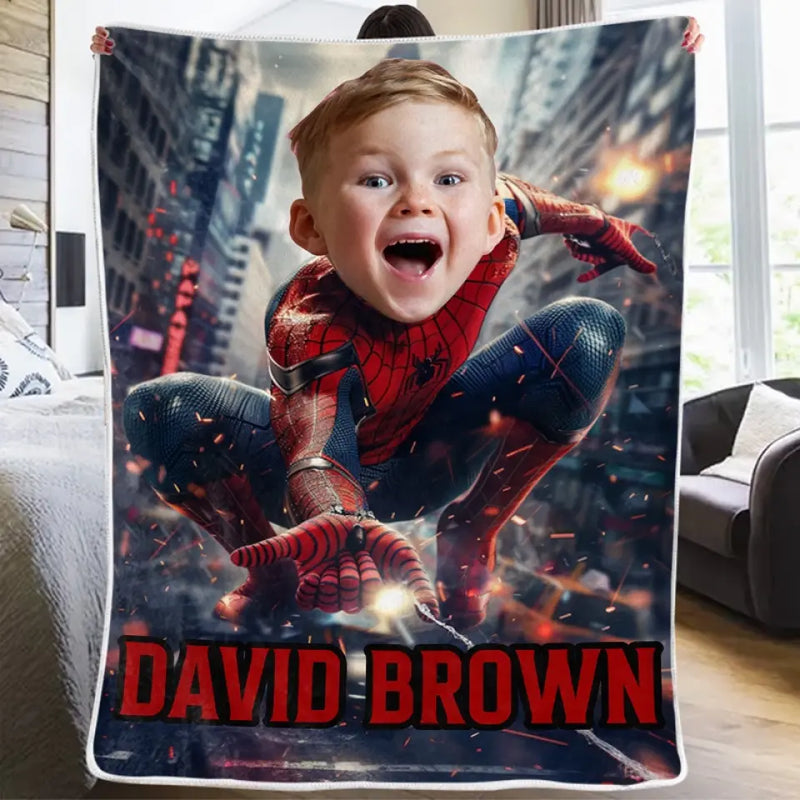 Custom Photo Embrace Your Inner Superhero - Family Personalized Custom Baby Blanket - Gift For Baby Kids, Newborn Baby