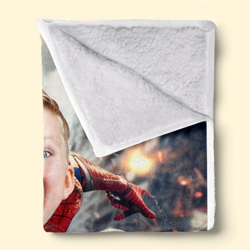 Custom Photo Embrace Your Inner Superhero - Family Personalized Custom Baby Blanket - Gift For Baby Kids, Newborn Baby