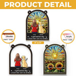 Custom Name Girl and Her Dog Memorial Gifts - Personalized Suncatcher Ornament