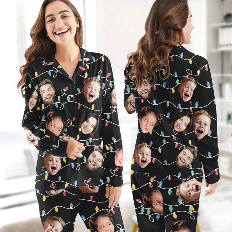 Custom Photo Family Is The Heart Of Christmas - Family Personalized Custom Pajamas - Christmas Gift For Family Members