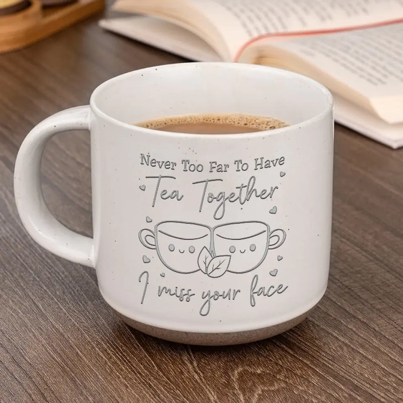 Custom Name Long Distance Couple Gifts - Personalized Pottery Mug