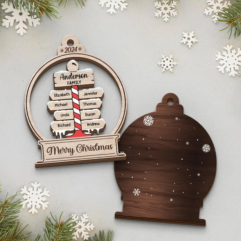 Christmas Is A Reminder Of The Joy That Family Brings - Family Personalized Custom Shaped 2 Layered Wood Christmas Ornament - Christmas Gift For Family Members