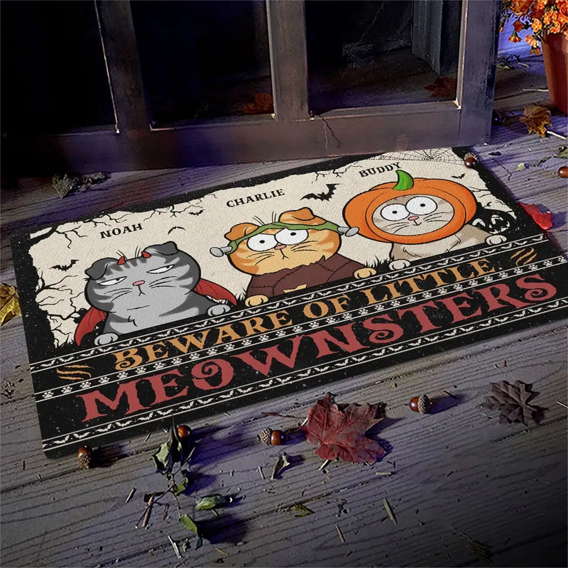 Custom Name Halloween Cat Gifts for Cat Lovers - Personalized Doormat