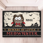 Custom Name Halloween Cat Gifts for Cat Lovers - Personalized Doormat