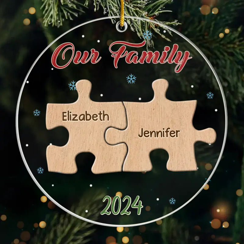Love Makes A Family Complete - Family Personalized Custom Ornament - Acrylic Custom Shaped - Christmas Gift For Family Members