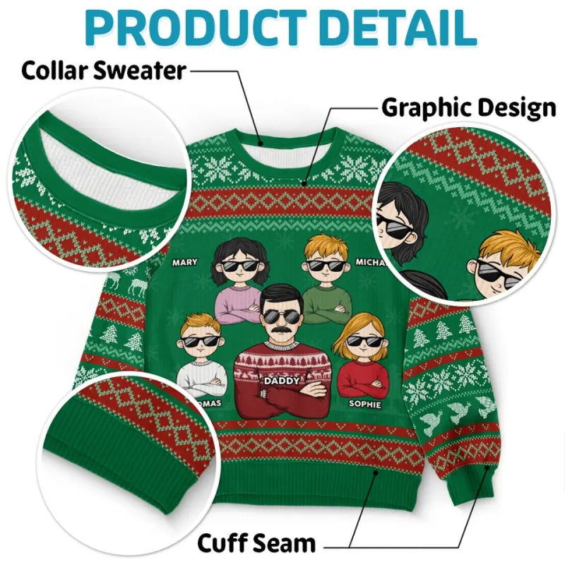 Family Forever - Family Personalized Custom Ugly Sweatshirt - Unisex Wool Jumper - Christmas Gift For Family Members