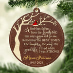 Custom Memorial Tree Remembrance Gifts - Personalized Leather Ornament