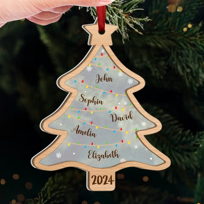 At Christmas, All Roads Lead Home - Family Personalized Custom Wood & Acrylic Ornament - Christmas Gift For Family Members