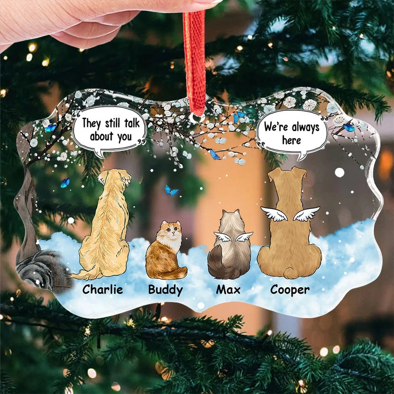 My Heart Will Always Wear The Paw Prints Left By You - Memorial Personalized Custom Benelux Glass Ornament - Sympathy Gift, Christmas Gift For Pet Owners, Pet Lovers