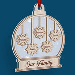 Custom Name Christmas Family Gifts - Personalized Wood & Acrylic Ornament