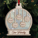 Custom Name Christmas Family Gifts - Personalized Wood & Acrylic Ornament