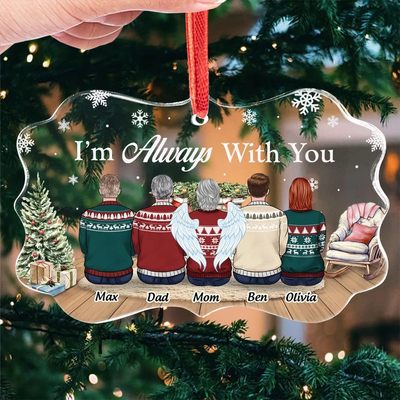 In Our Hearts, You Are Always Part Of Our Family - Memorial Personalized Custom Benelux Glass Ornament - Sympathy Gift, Christmas Gift For Family Members