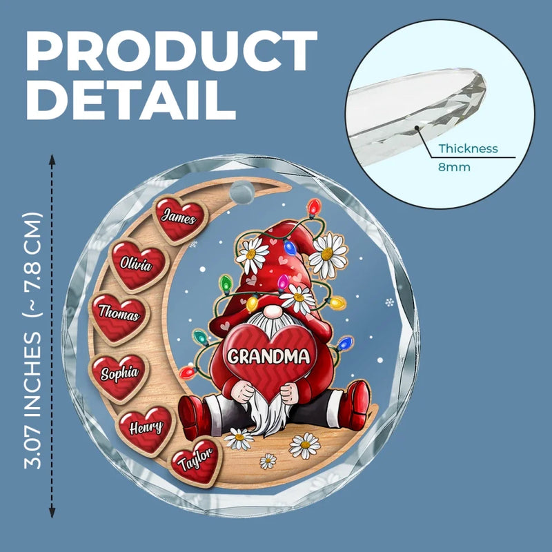 Making Spirits Bright Tonight - Family Personalized Custom Circle Glass Ornament - Christmas Gift For Mom, Grandma