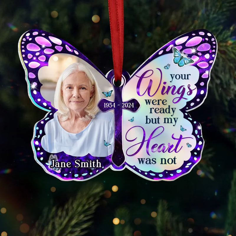 Custom Photo We Will Always Love You - Memorial Personalized Custom Hologram Ornament - Sympathy Gift, Christmas Gift For Family Members