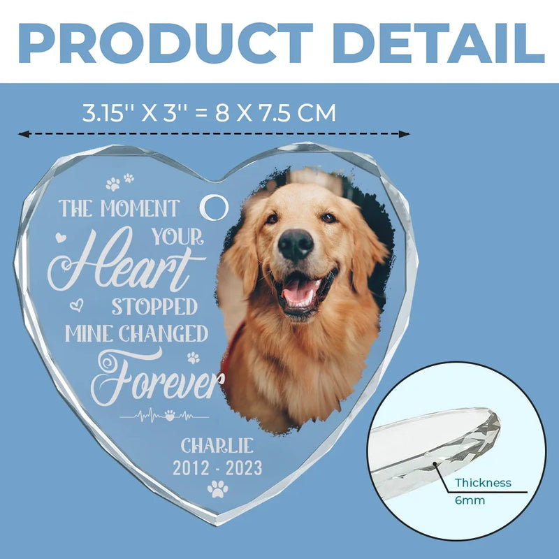 Custom Photo You Filled My Life With Wonder And My Heart With Love - Memorial Personalized Custom Heart Glass Ornament - Sympathy Gift, Christmas Gift For Pet Owners, Pet Lovers
