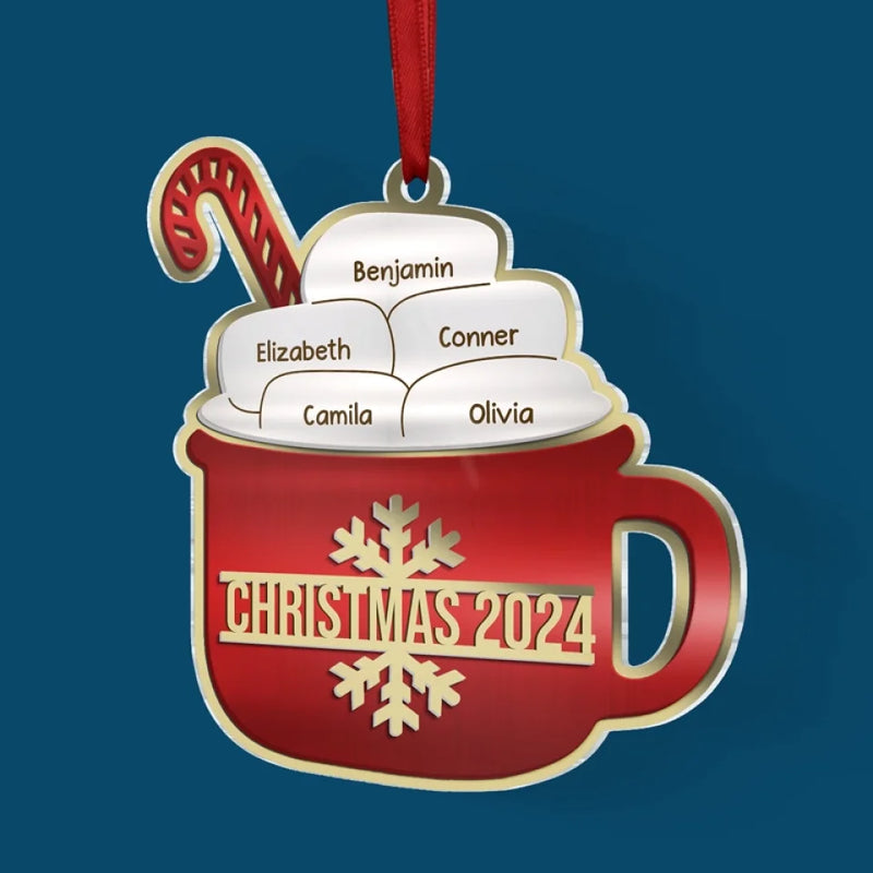 The Best Thing About Christmas Is Spending Time With Family - Family Personalized Custom Mirrored Acrylic Ornament - Christmas Gift For Family Members