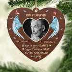 Custom Photo Memorial Angel Decor - Personalized Leather Ornament