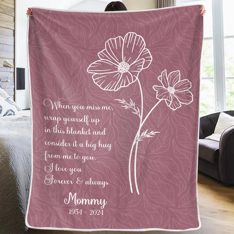Never Too Late To Say Goodbye - Memorial Personalized Custom Blanket - Sympathy Gift For Family Members