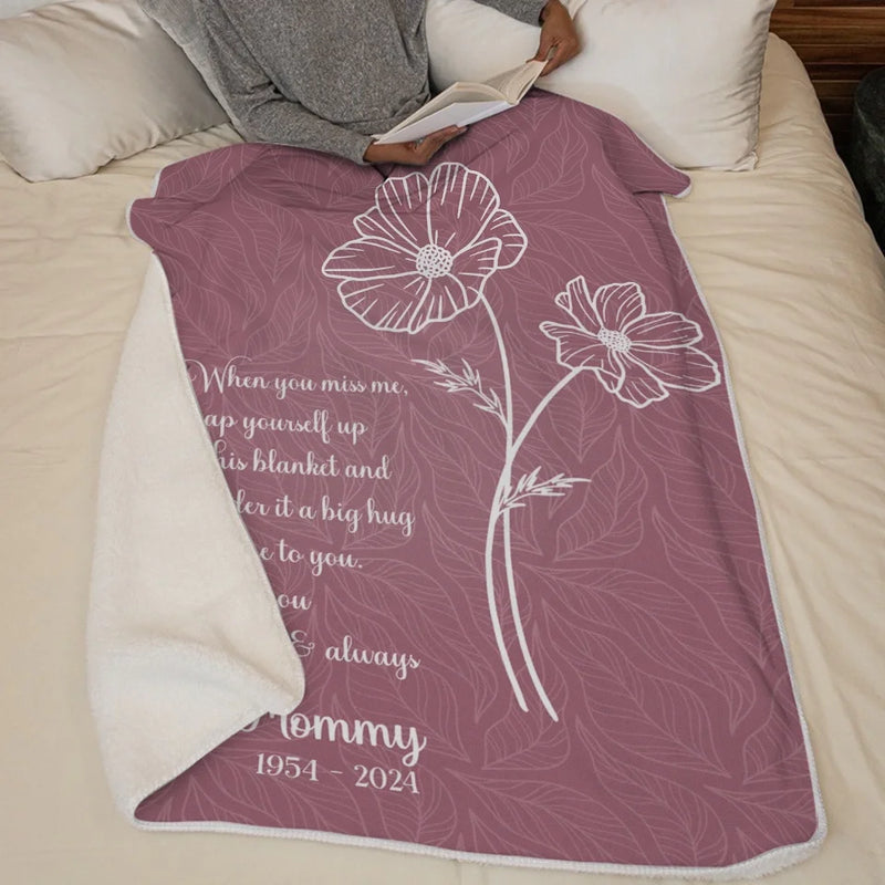 Never Too Late To Say Goodbye - Memorial Personalized Custom Blanket - Sympathy Gift For Family Members