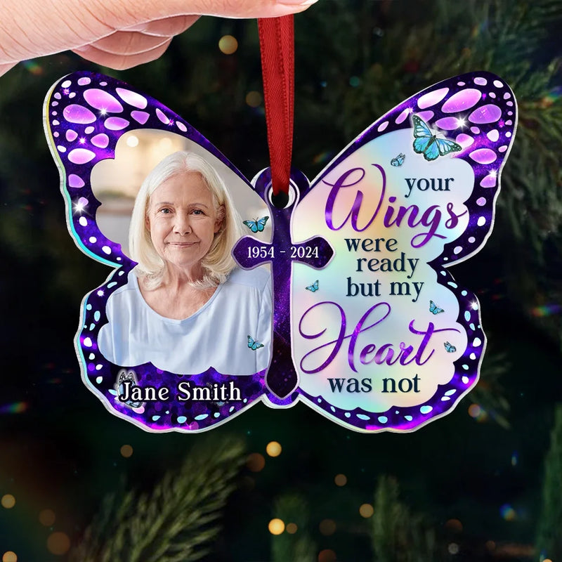 Custom Photo We Will Always Love You - Memorial Personalized Custom Hologram Ornament - Sympathy Gift, Christmas Gift For Family Members