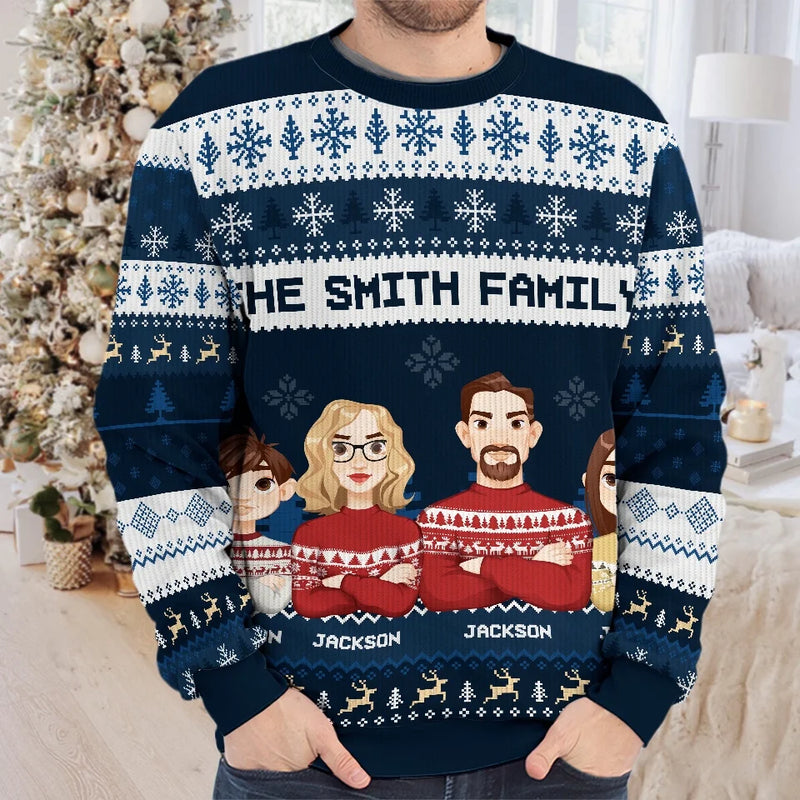 Christmas Is A Reminder Of The Joy That Family Brings - Family Personalized Custom Ugly Sweatshirt - Unisex Wool Jumper - Christmas Gift For Family Members