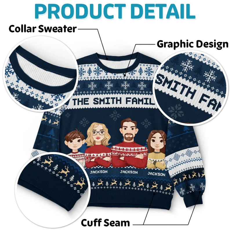 Christmas Is A Reminder Of The Joy That Family Brings - Family Personalized Custom Ugly Sweatshirt - Unisex Wool Jumper - Christmas Gift For Family Members