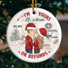 Our Love Is The Magic Of Christmas - Couple Personalized Custom Ornament - Ceramic Round Shaped - Christmas Gift For Husband Wife, Anniversary