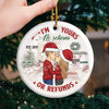 Our Love Is The Magic Of Christmas - Couple Personalized Custom Ornament - Ceramic Round Shaped - Christmas Gift For Husband Wife, Anniversary