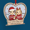 Our Hearts Glow With Love This Christmas - Couple Personalized Custom Wood & Acrylic Ornament - Christmas Gift For Husband Wife, Anniversary