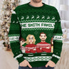 Our Family’s Love Shines Brightest At Christmas - Family Personalized Custom Ugly Sweatshirt - Unisex Wool Jumper - Christmas Gift For Family Members