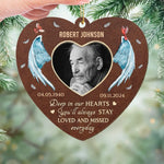 Custom Photo Memorial Angel Decor - Personalized Leather Ornament