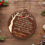 Custom Memorial Tree Remembrance Gifts - Personalized Leather Ornament