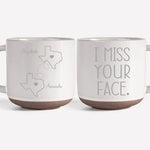 Custom Name Long Distance Gifts for Couples - Personalized Pottery Mug