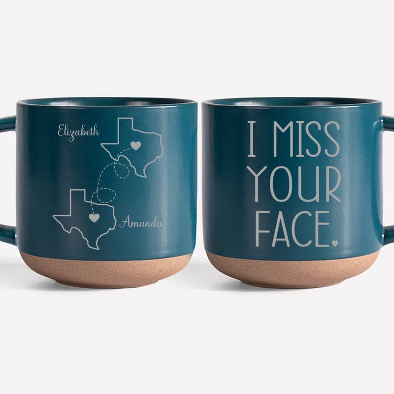 Custom Name Long Distance Gifts for Couples - Personalized Pottery Mug