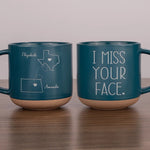 Custom Name Long Distance Gifts for Couples - Personalized Pottery Mug
