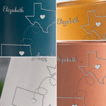 Custom Name Long Distance Gifts for Couples - Personalized Pottery Mug