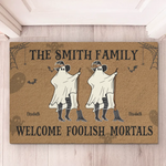 Custom Name Halloween Ghost Family Decor - Personalized Doormat