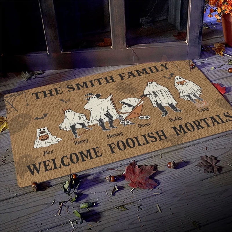 Pumpkins And Family Make The Best Halloween Memories - Family Personalized Custom Home Decor Decorative Mat - Halloween Gift For Family Members