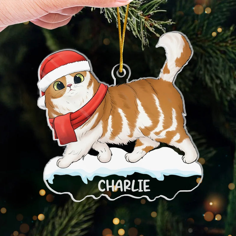 Paws And Reflect, It's Christmas Time - Cat Personalized Custom Ornament - Acrylic Custom Shaped - Christmas Gift For Pet Owners, Pet Lovers