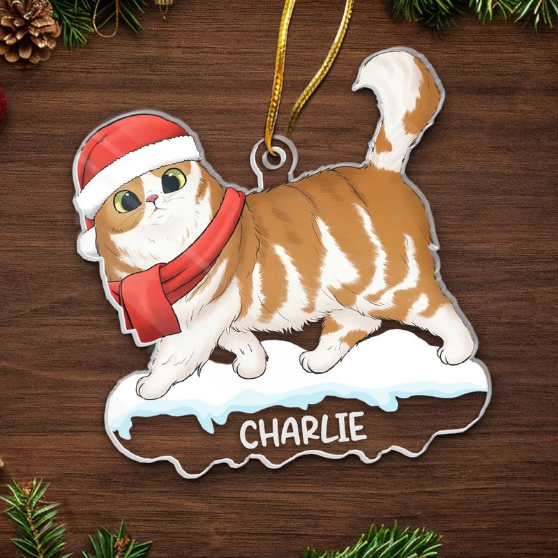 Paws And Reflect, It's Christmas Time - Cat Personalized Custom Ornament - Acrylic Custom Shaped - Christmas Gift For Pet Owners, Pet Lovers