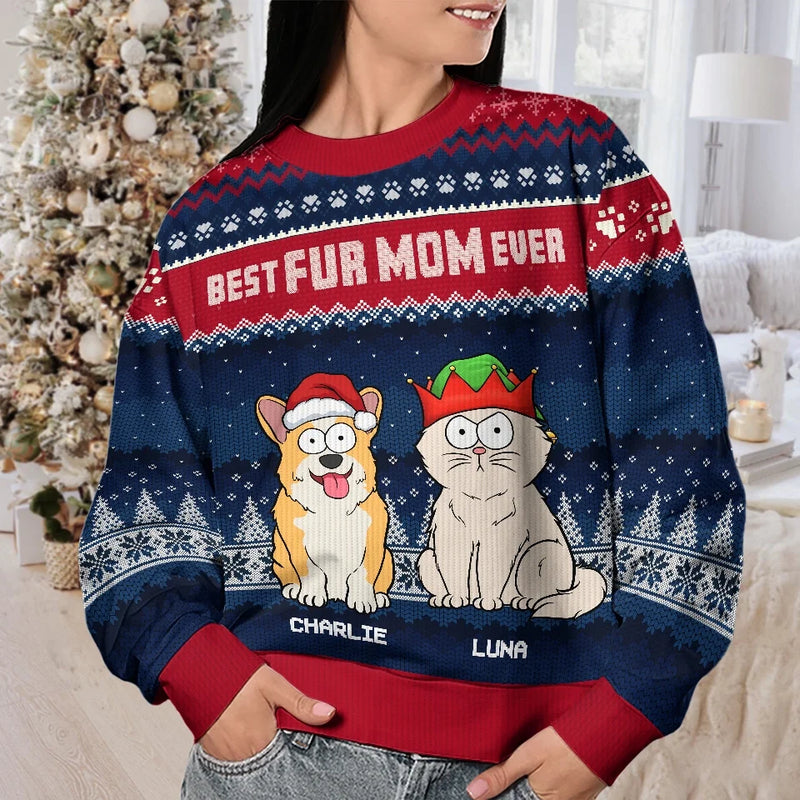 This Christmas Show Off Your Love For Pets In A Fun And Cozy Way - Dog & Cat Personalized Custom Ugly Sweatshirt - Unisex Wool Jumper - Christmas Gift For Pet Owners, Pet Lovers