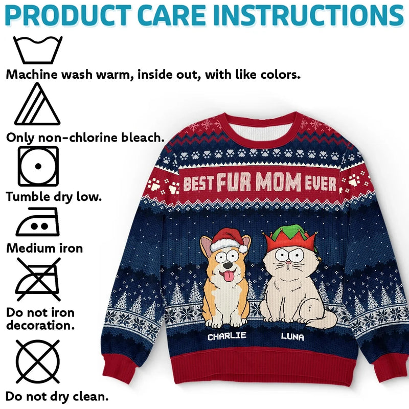 This Christmas Show Off Your Love For Pets In A Fun And Cozy Way - Dog & Cat Personalized Custom Ugly Sweatshirt - Unisex Wool Jumper - Christmas Gift For Pet Owners, Pet Lovers