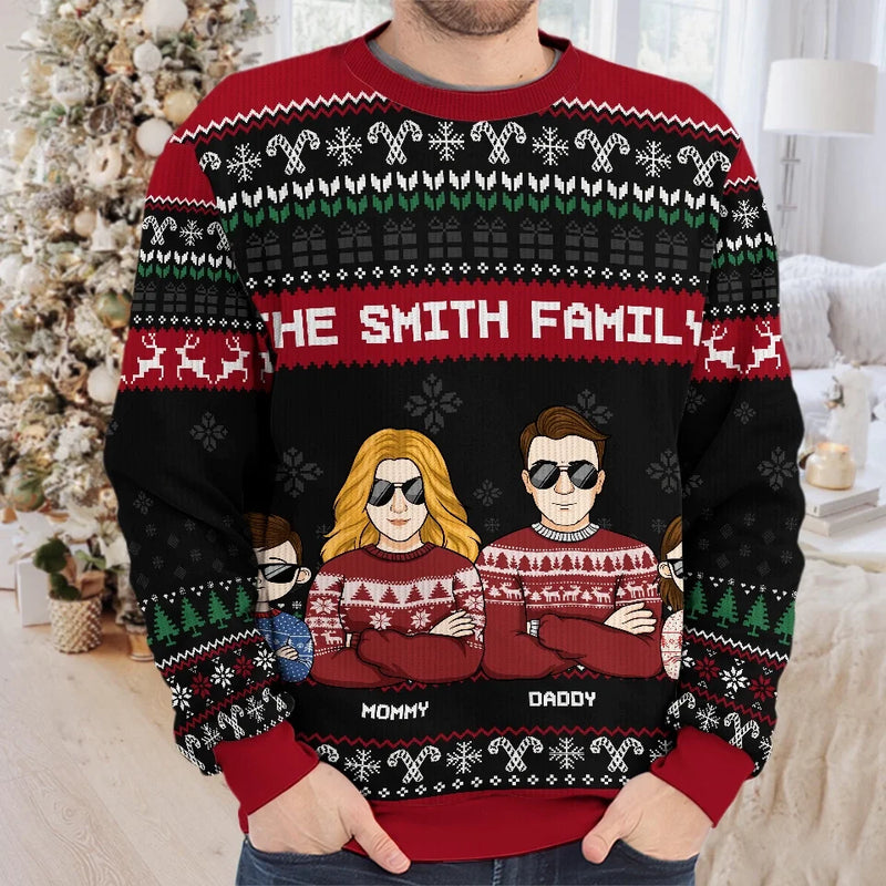 Family Where Life Begins And Love Never Ends - Family Personalized Custom Ugly Sweatshirt - Unisex Wool Jumper - Christmas Gift For Family Members
