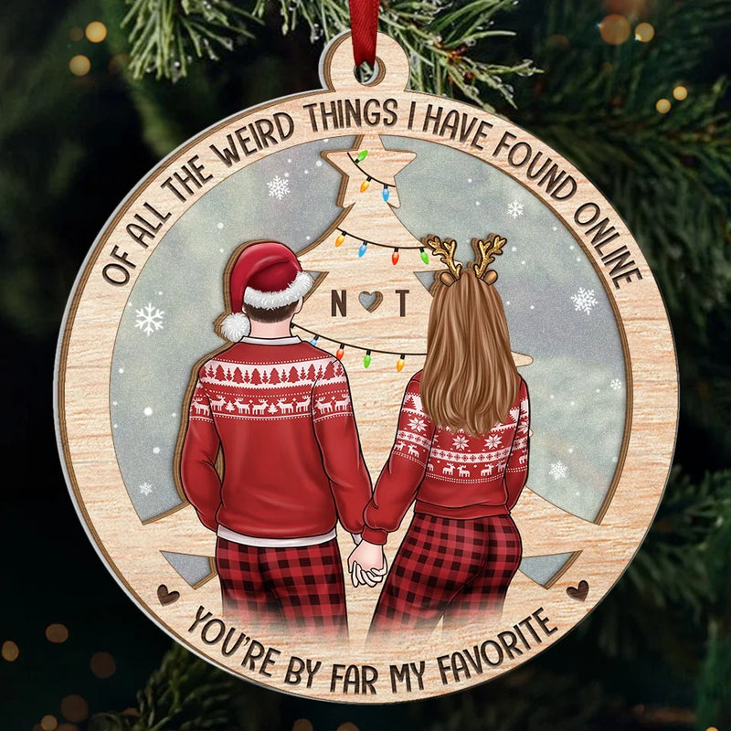 You're The Best Thing I've Ever Found On The Internet - Couple Personalized Custom Wood & Acrylic Ornament - Christmas Gift For Husband Wife, Anniversary