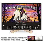 Custom Name Halloween Family Gifts - Personalized Wooden Plaque