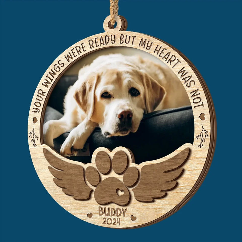 Custom Photo In Loving Memory Of Our Cherished Friend - Memorial Personalized Custom Shaped 2 Layered Wood Christmas Ornament - Sympathy Gift, Christmas Gift For Pet Owners, Pet Lovers