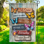 Custom Name Butterfly Memorial Decor - Personalized Flag