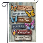 Custom Name Butterfly Memorial Decor - Personalized Flag