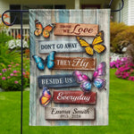Custom Name Butterfly Memorial Decor - Personalized Flag